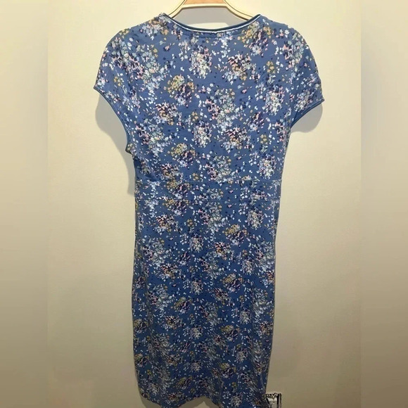 Boden Periwinkle Multi Colored Flowers Floral Short Sleeve Cotton Dress Size 6R‎ - Picture 8 of 10